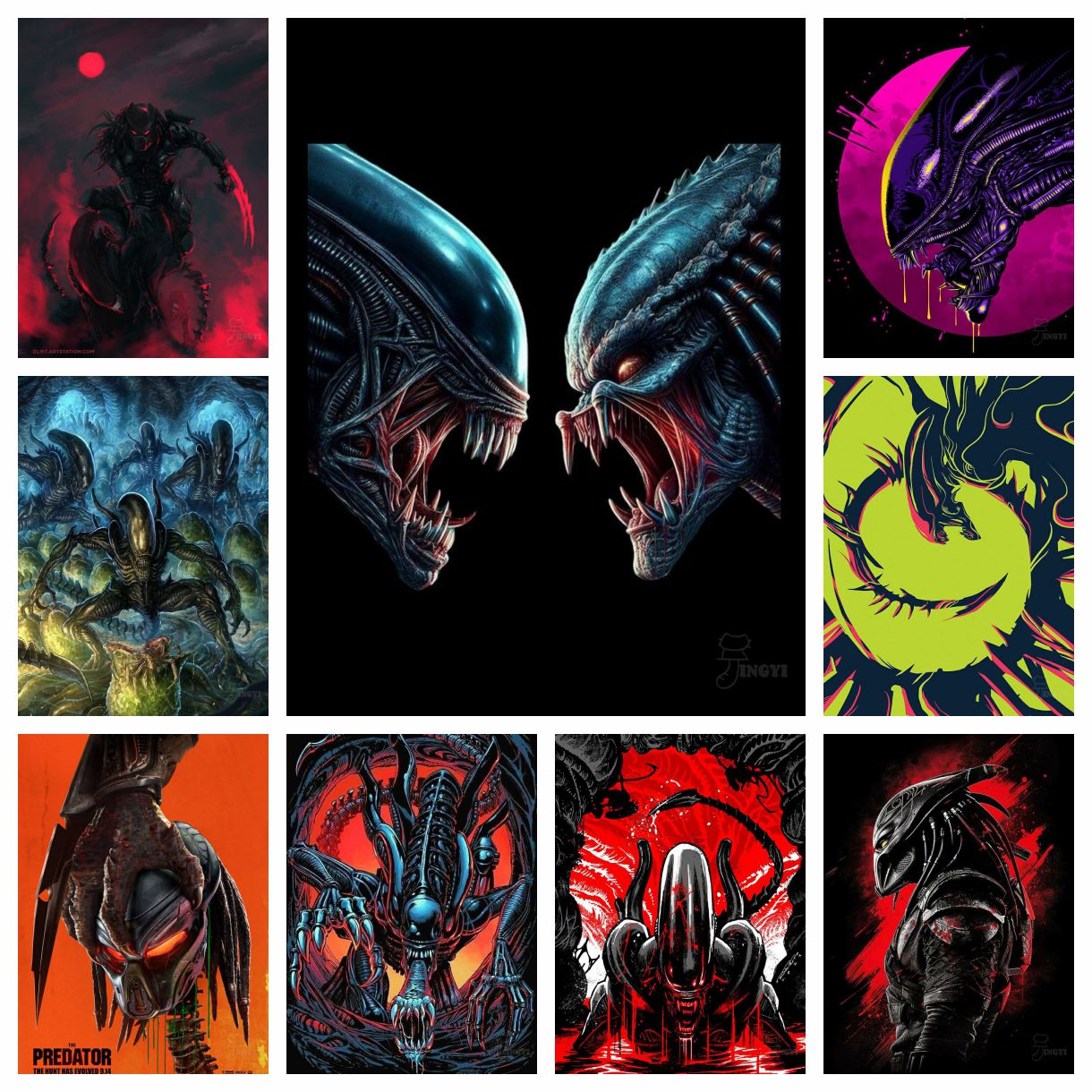 Embroidery Vs Cross Stitch - 2025 Neuer Alien vs. Raubtier-Charakter, Diamantgemälde,