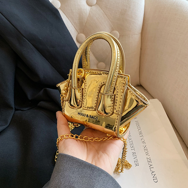 Embroidery Ideas - Trendige Mini-Kopfhörertasche Umhängetaschen Goldene Geldbörse Handtaschen