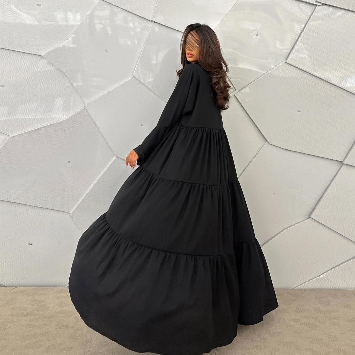 Embroidery Kebaya - Muslimisches Hijab-Kleid für Damen, ausgestellte Ärmel,