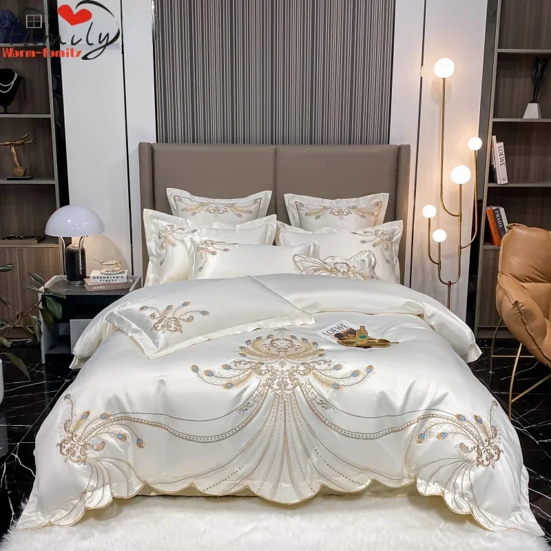 Luxus Gold feder Stickerei ägy – Embroidery Quilt Cover Bewertung und Preis