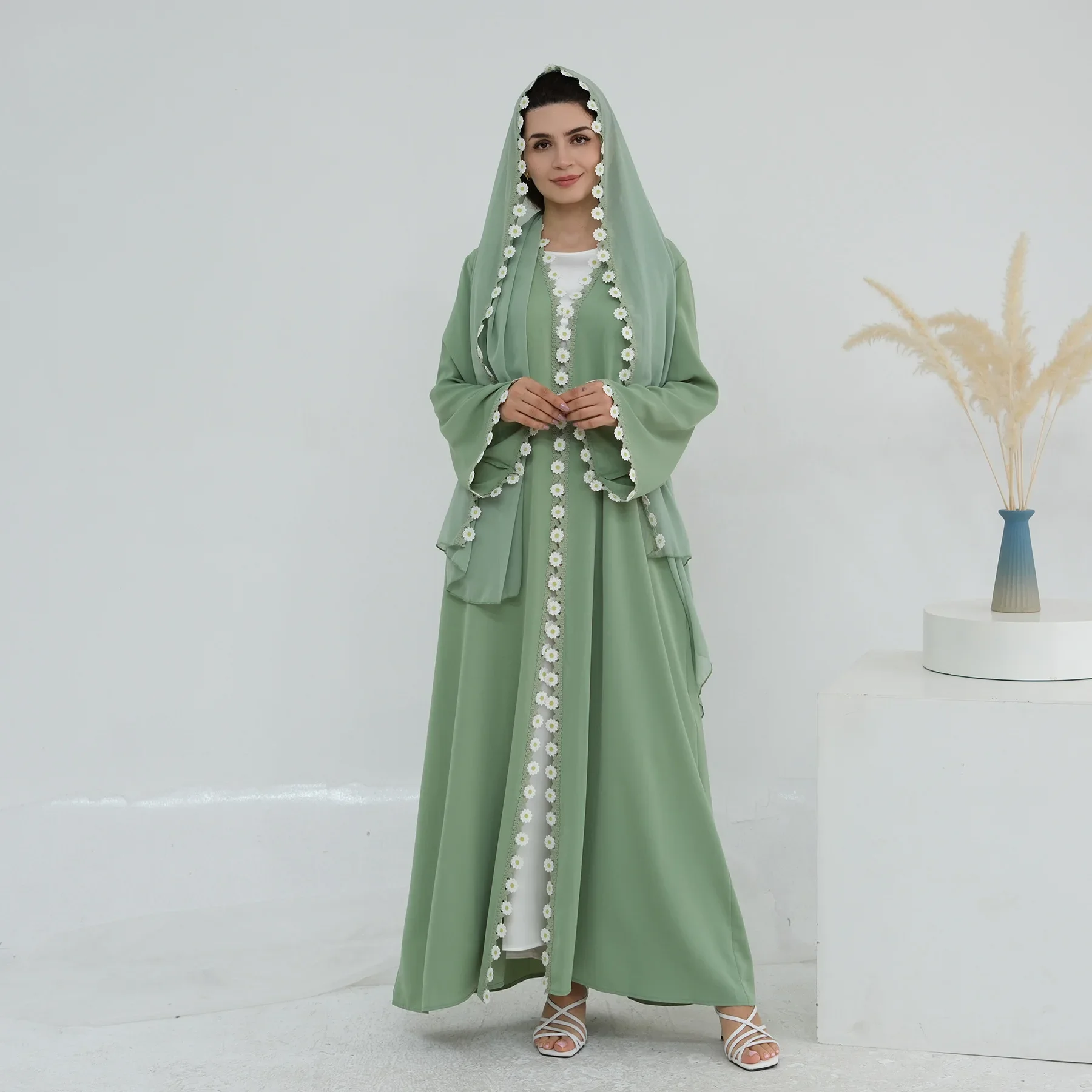 Blumen-Dubai-Abayas Türkei Kaf – Embroidery Kebaya Bewertung und Preis
