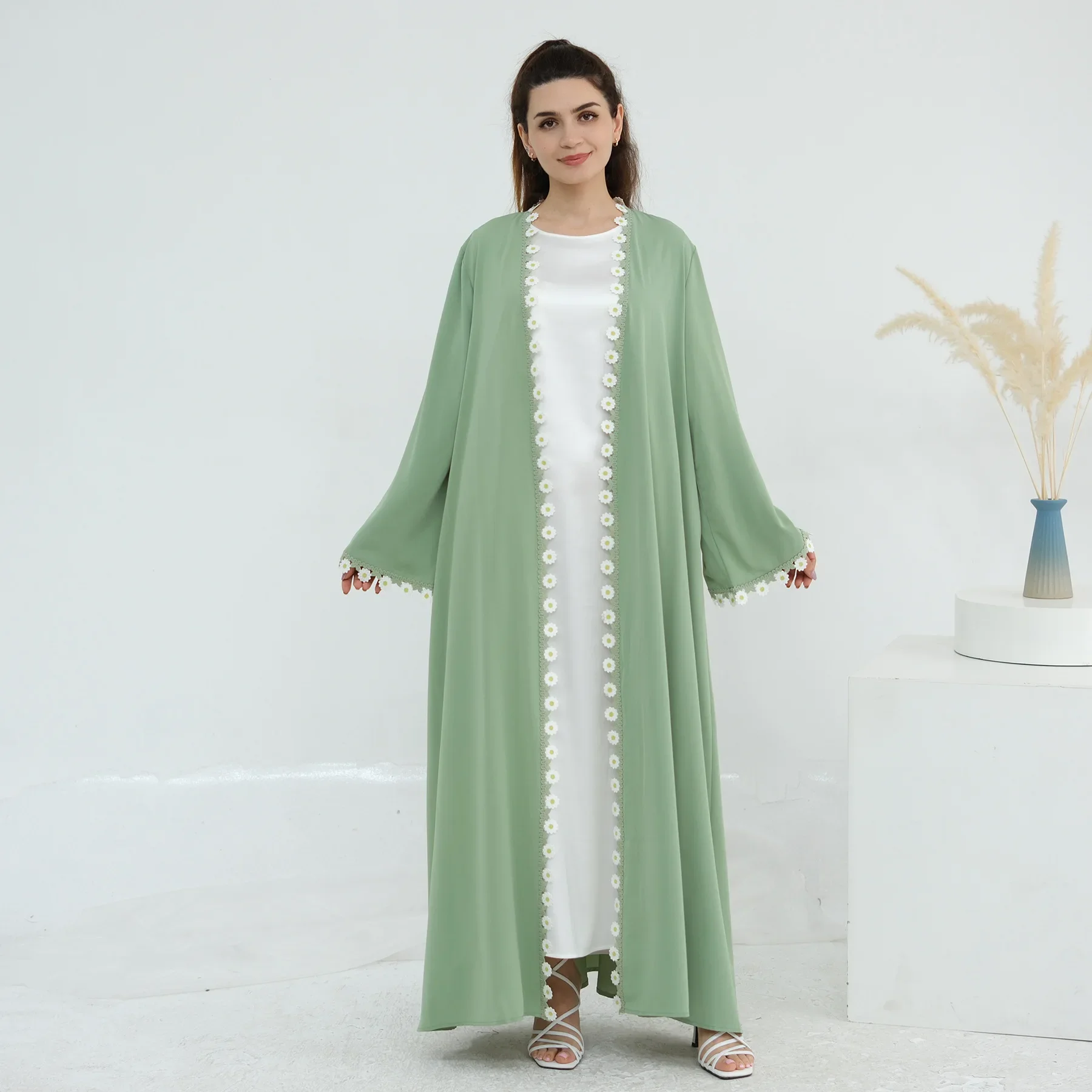 Blumen-Dubai-Abayas Türkei Kaf – Embroidery Kebaya Bewertung und Preis