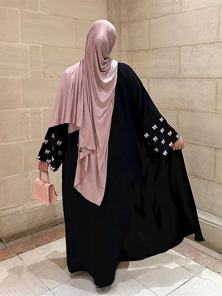 Ramadan Schwarz Herz Abaya Dam – Embroidery Kebaya Bewertung und Preis