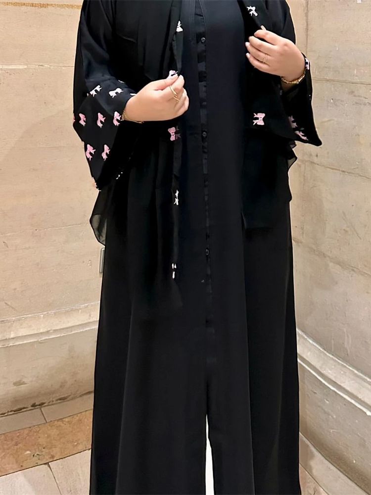 Ramadan Schwarz Herz Abaya Dam – Embroidery Kebaya Bewertung und Preis