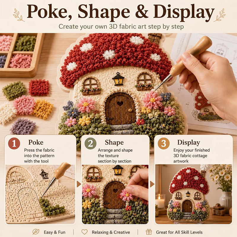 3D Pilzhaus Poke Art DIY-Set S – Embroidery A Bewertung und Preis