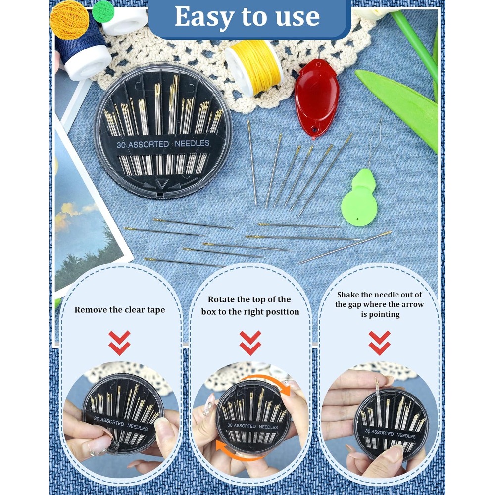 30-teiliges Stahl-Handnähnadel – Embroidery Needles Bewertung und Preis