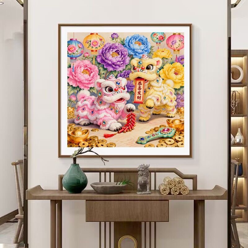 11CT 9CT Löwentanz-Handarbeit, – Embroidery Job Bewertung und Preis