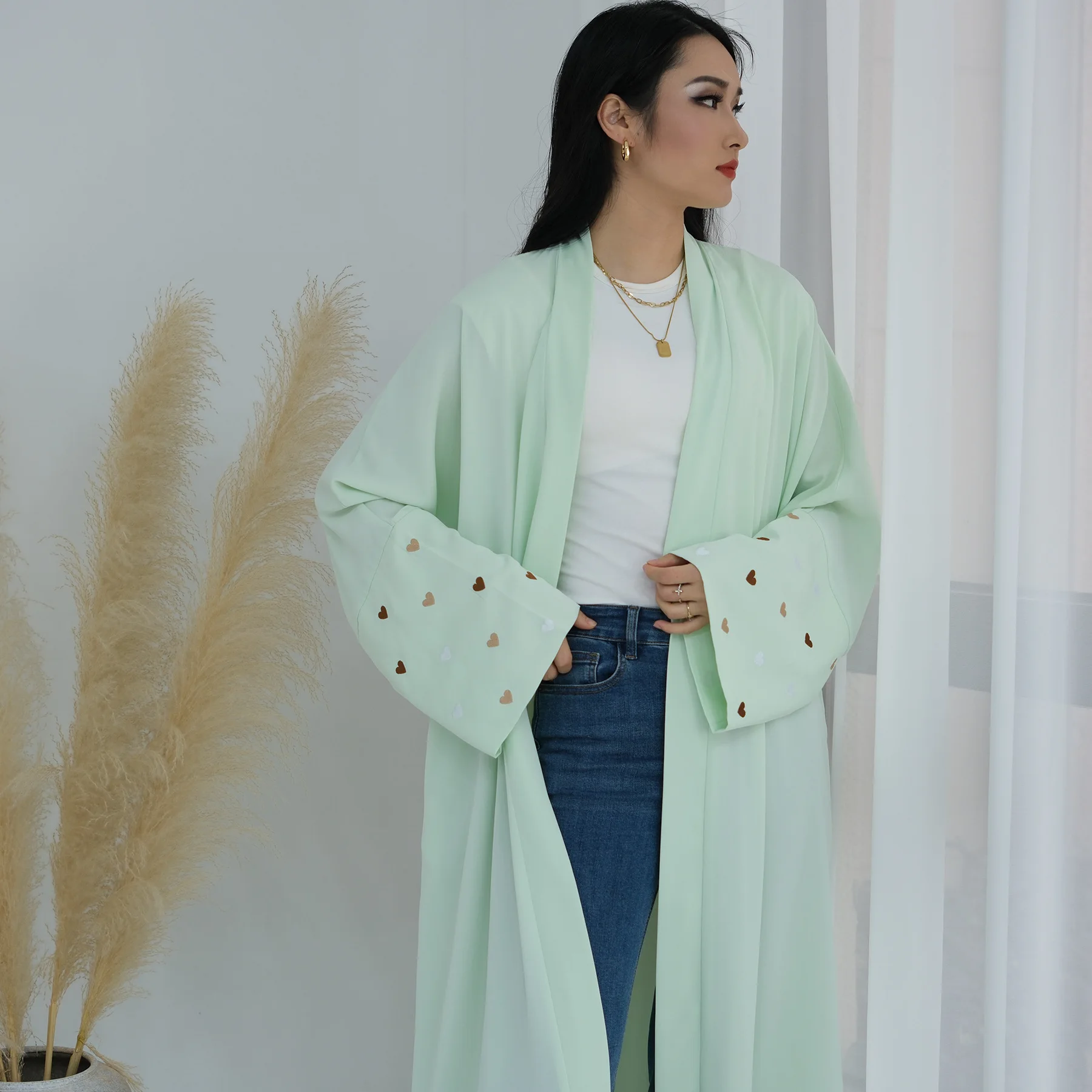 Eid Herz-Stickerei Langes Gewa – Embroidery Kebaya Bewertung und Preis