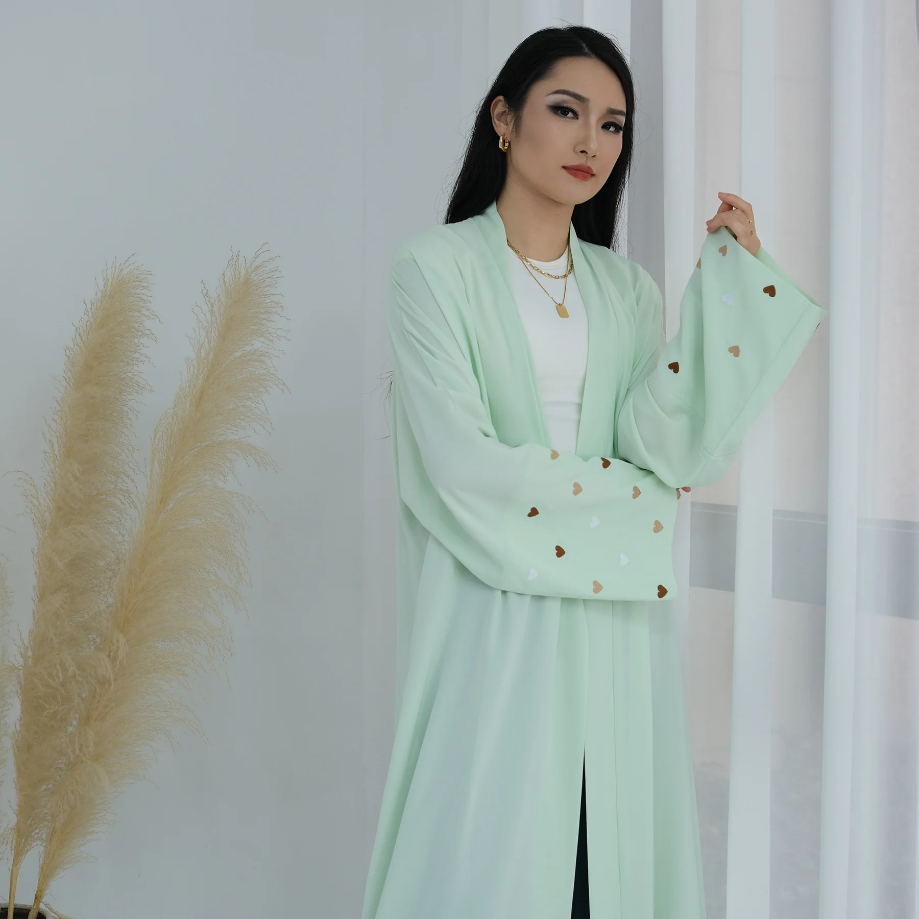 Eid Herz-Stickerei Langes Gewa – Embroidery Kebaya Bewertung und Preis